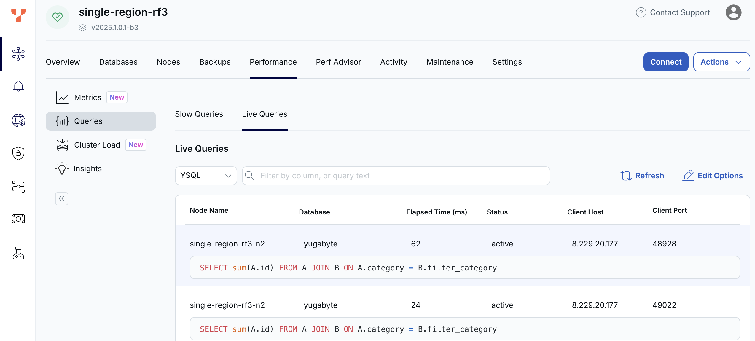 Cluster Live Queries Cluster Live Queries